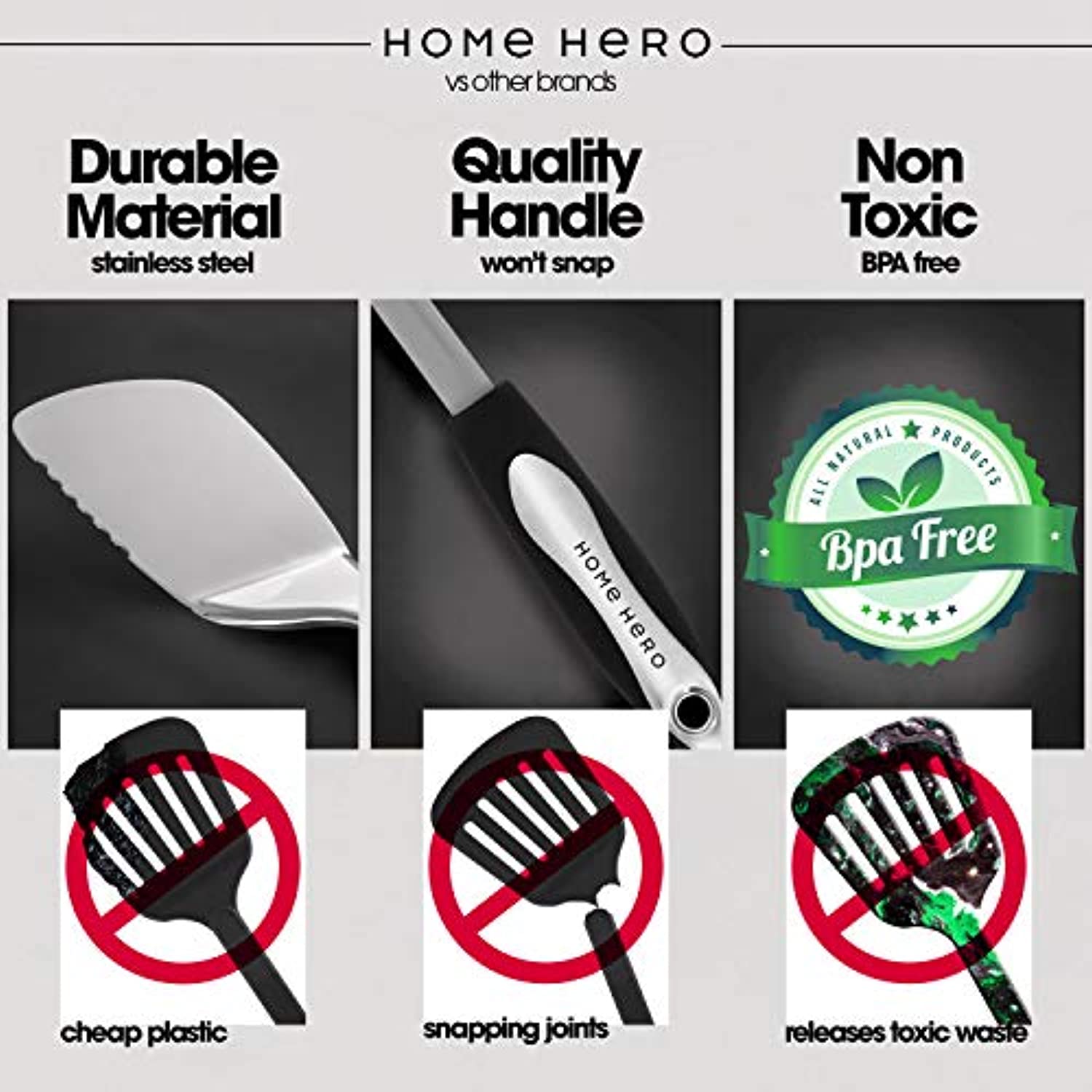 Home Hero - Cooking Utensils - Stainless Steel Kitchen Utensils